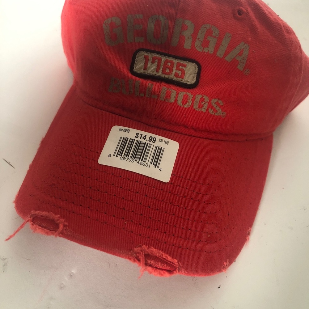 Georgia Bulldogs Red Distressed Tattered Hat NCAA